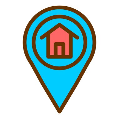 ev konumu pin vektör illüstrasyonu