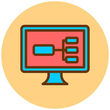 Bilgisayar. Web simgesi basit illüstrasyon