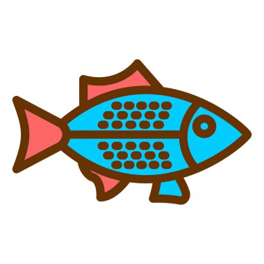 balık simgesi vektör illüstrasyonu