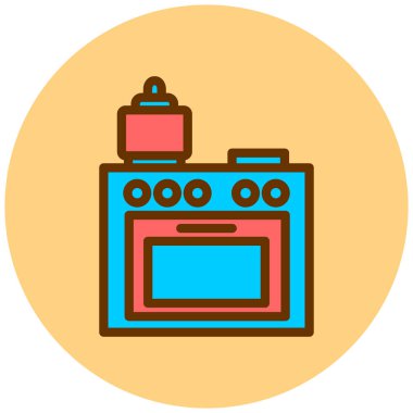 Fırın. Web simgesi basit illüstrasyon