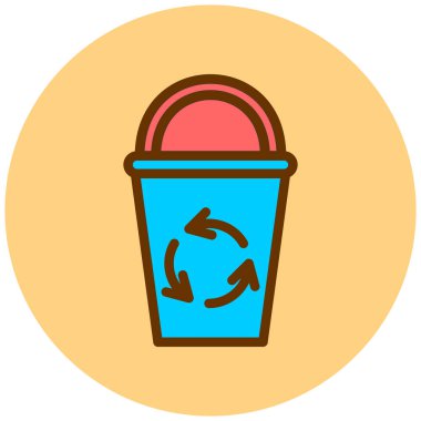 Çöp kutusu simgesi, vektör illüstrasyonu