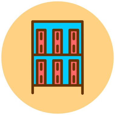 Kütüphane. Web simgesi basit illüstrasyon