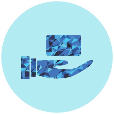 Kart web simgesi vektör illüstrasyonuyla el 