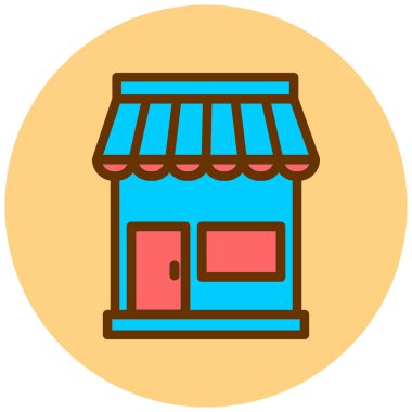 Dükkan. Web simgesi basit illüstrasyon
