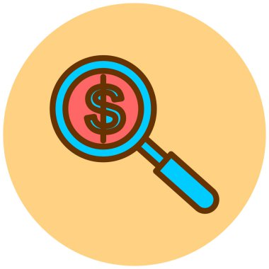 Dolar. Web simgesi basit illüstrasyon