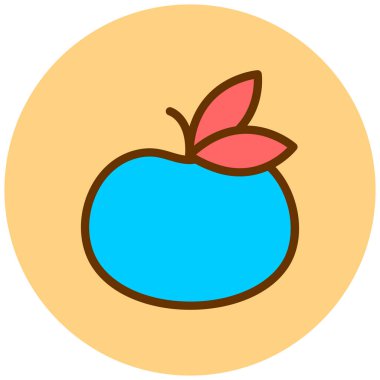 Elma. Web simgesi basit illüstrasyon