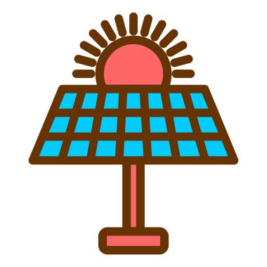 Güneş paneli. Basit resimleme