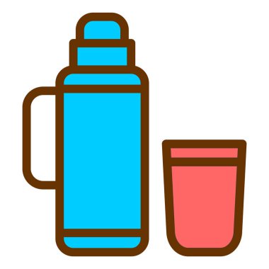 Süt şişesi ikonu. Web için su kavanozu vektör simgelerinin özet çizimi