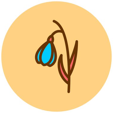 Tek bir kırmızı ve beyaz çiçeğin vektör çizimi