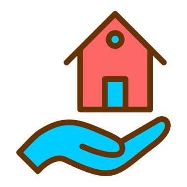 Ev sigortası. Web simgesi basit illüstrasyon