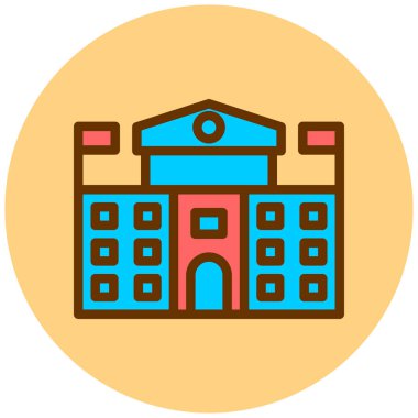 Üniversite binası. Basit resimleme