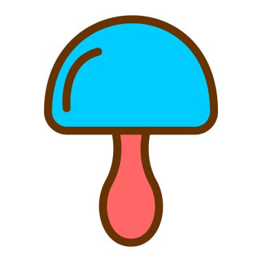 Mantar. Web simgesi basit illüstrasyon