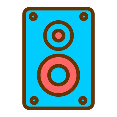 Müzik hoparlörü ikon vektörü. ses sistemi işareti. izole edilmiş sınır sembolü çizimi