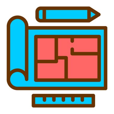 Bina. Web simgesi basit illüstrasyon