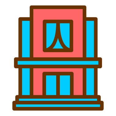 Bina. Web simgesi basit illüstrasyon