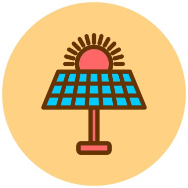 Güneş paneli. Basit resimleme