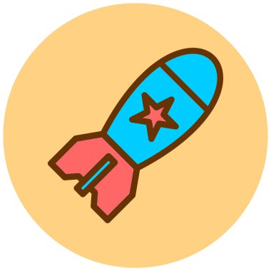 Roket. Web simgesi basit illüstrasyon