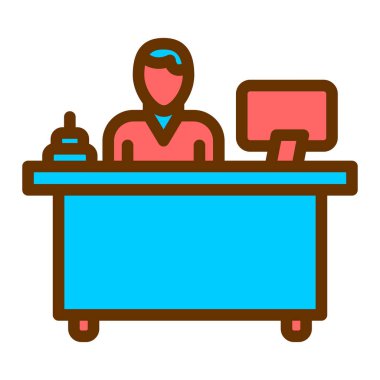 Resepsiyon düz vektör simgesi