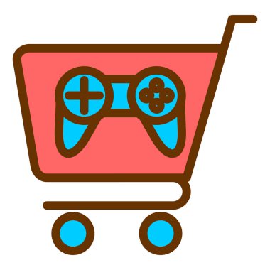 Alışveriş arabası ikon vektörü. Online mağaza işareti. izole edilmiş sembol çizimi