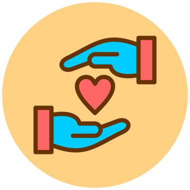 hayırseverlik ve bağış ikonu düz tasarım