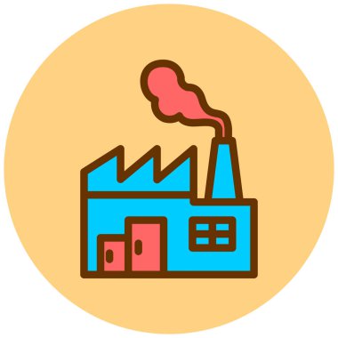 Fabrika. Web simgesi basit illüstrasyon