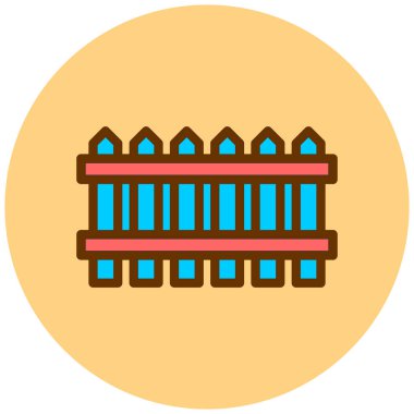 Çit. Web simgesi basit illüstrasyon