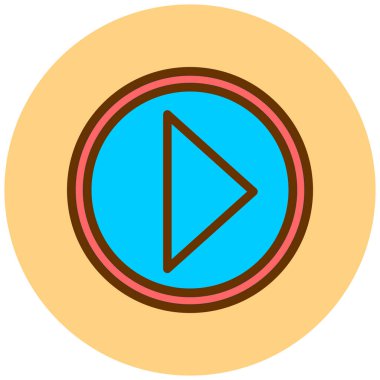 Oynayın. Web simgesi basit illüstrasyon