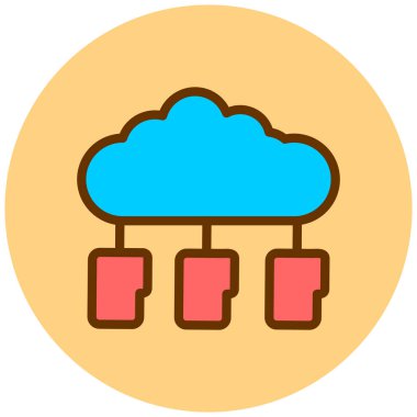 Bulut. Web simgesi basit illüstrasyon