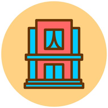 Bina. Web simgesi basit illüstrasyon