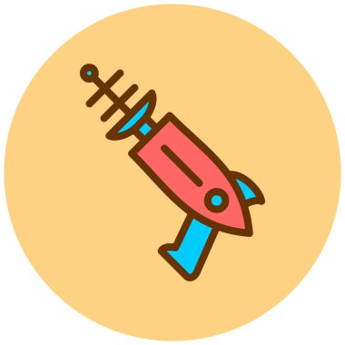 Uzay silahı. Web simgesi basit illüstrasyon