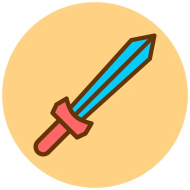 Kılıç. Web simgesi basit illüstrasyon