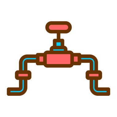 Su pompası ikonu. İnternet için boru hattı vektör simgelerinin özet çizimi