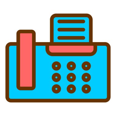 faks. Web simgesi basit illüstrasyon