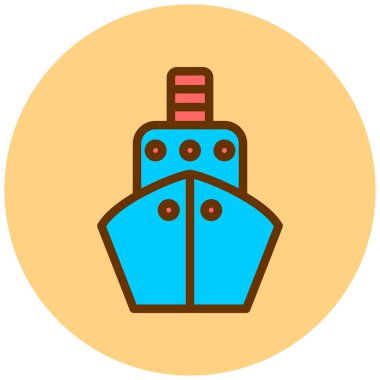 Gemi. Web simgesi basit illüstrasyon