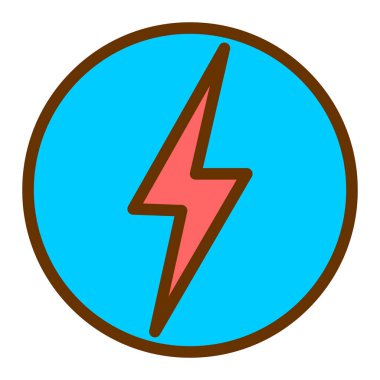 güç kaynağı, düz vektör simgesi