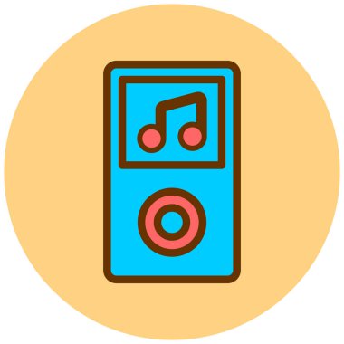 Müzik çalar. Vektör illüstrasyonu