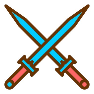 Kılıç. Web simgesi basit illüstrasyon