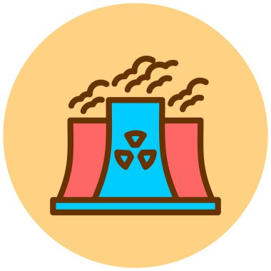 Nükleer güç bitki vektör simgesi