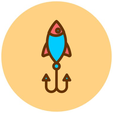 Roket. Web simgesi basit illüstrasyon