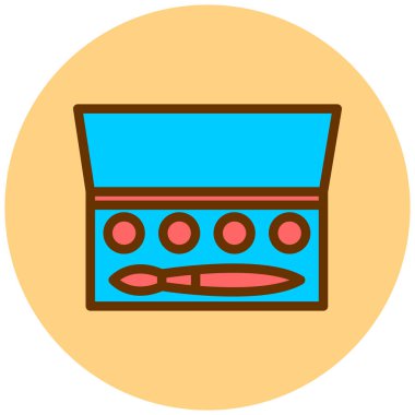 makyaj fırçası ve palet vektör simgesi