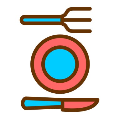 Çatal bıçak ikonu vektör illüstrasyonu