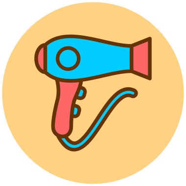 Saç kurutma makinesi. Web simgesi basit tasarım