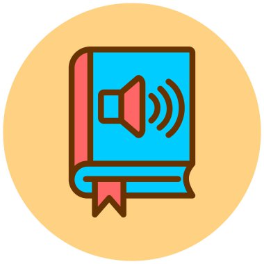 Kitap ve megafon. Web simgesi basit illüstrasyon