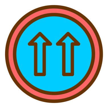 Yol işareti simgesinin vektör illüstrasyonu