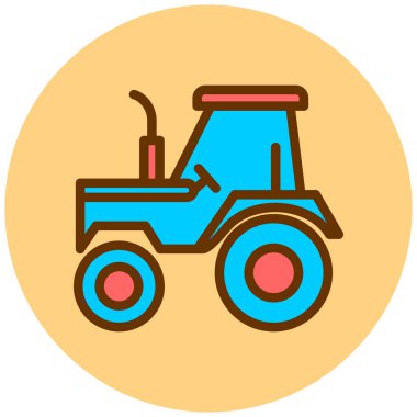 Traktör. Web simgesi basit illüstrasyon
