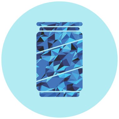 Cam kavanoz ikonu. Su şişesi vektör illüstrasyonunun izometriği