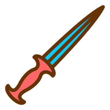 Kılıç simgesi. Web için Ortaçağ silah vektör simgelerinin basit çizimi