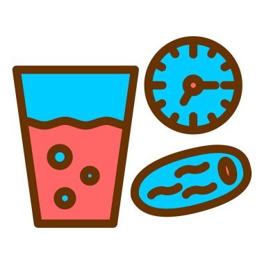 Yiyecek ve içecek ikonunun vektör illüstrasyonu