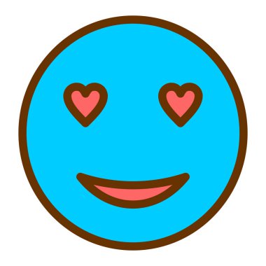 Gülen yüz simgesi, vektör illüstrasyonu