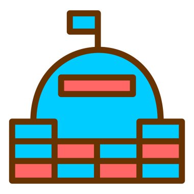 Bina. Web simgesi basit illüstrasyon